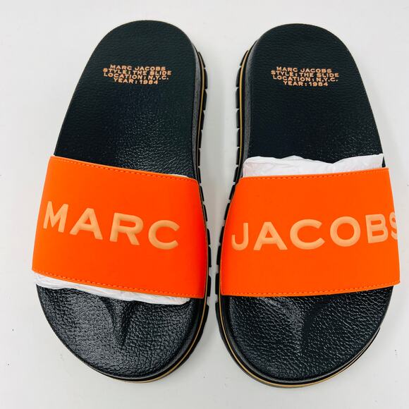 NEW! Marc Jacobs The Slide Dragon Fire Orange - 5 - Picture 3 of 5
